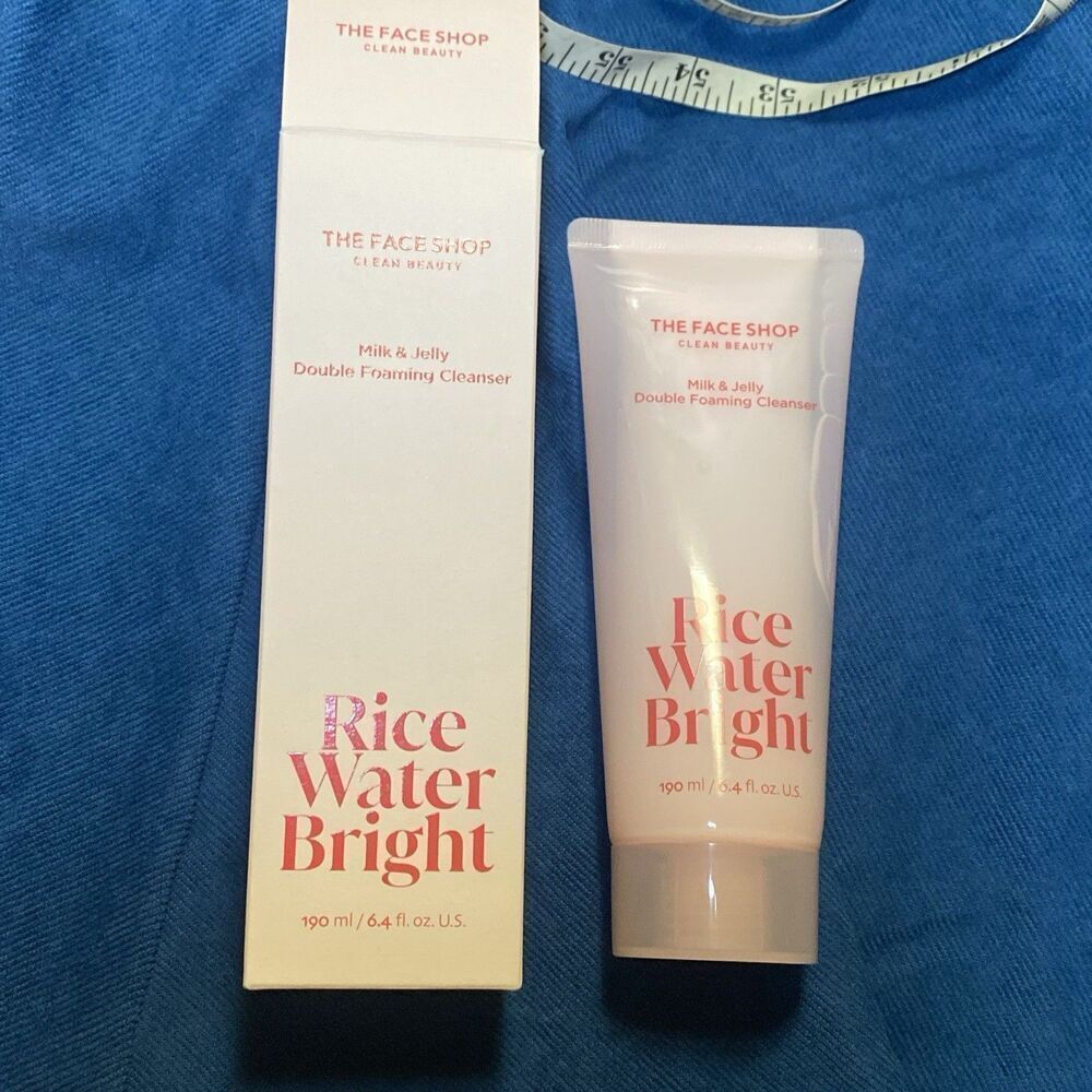 THE FACE SHOP Rice Water Bright Milk & Jelly Double Foaming Cleanser 190mL